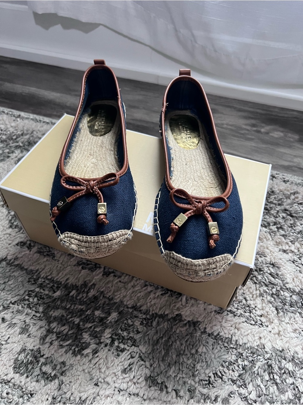 MICHAEL Michael Kors Navy Canvas Espadrille Flats